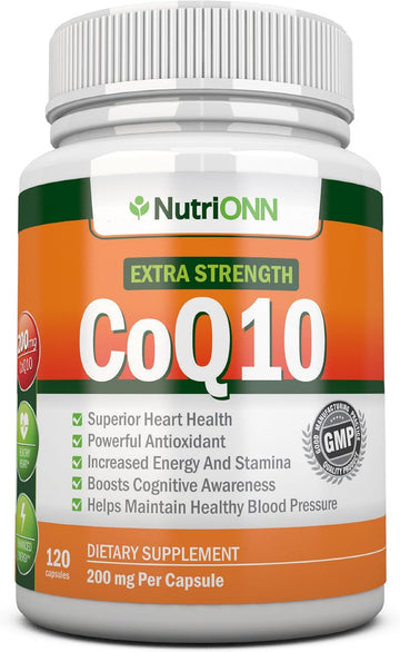 Coq10 200Mg (Double Strength), 120 Capsules - High Absorption Coenzyme Q10 - Scientifically Proven Extra Strength Coq10 Ubiquinone - 4 Month Supply