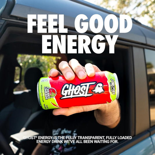 Ghost Energy Drink - 12-Pack, Cherry Limeade, 16Oz - Energy & Focus & No Artificial Colors - 200Mg Of Natural Caffeine, L-Carnitine & Taurine - Gluten-Free & Vegan