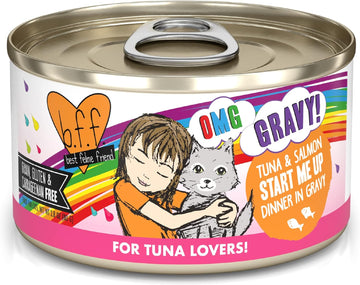 Weruva B.F.F. Omg - Best Feline Friend Oh My Gravy!, Tuna & Salmon Start Me Up With Tuna & Salmon, 2.8Oz Can (Pack Of 12)