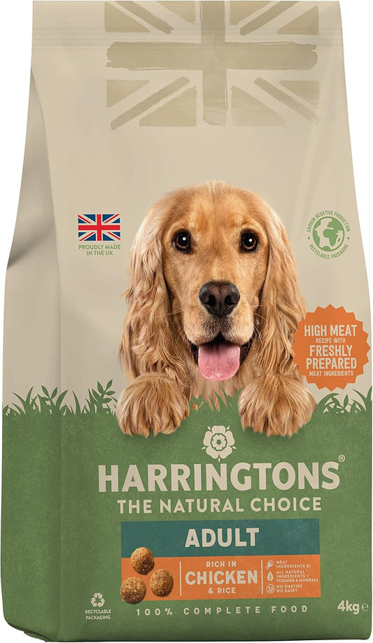 Harringtons Complete Dry Adult Dog Food Chicken & Veg 4kg (Pack of 3) - Made with All Natural Ingredients?HARRC-C4