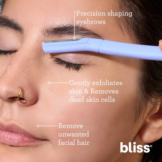 Bliss Dermaplaning Tool - 16 Pack Dermaplaning Razor Microblades: Peach Fuzz Facial Hair Removal, Exfoliating, Eyebrow Razor
