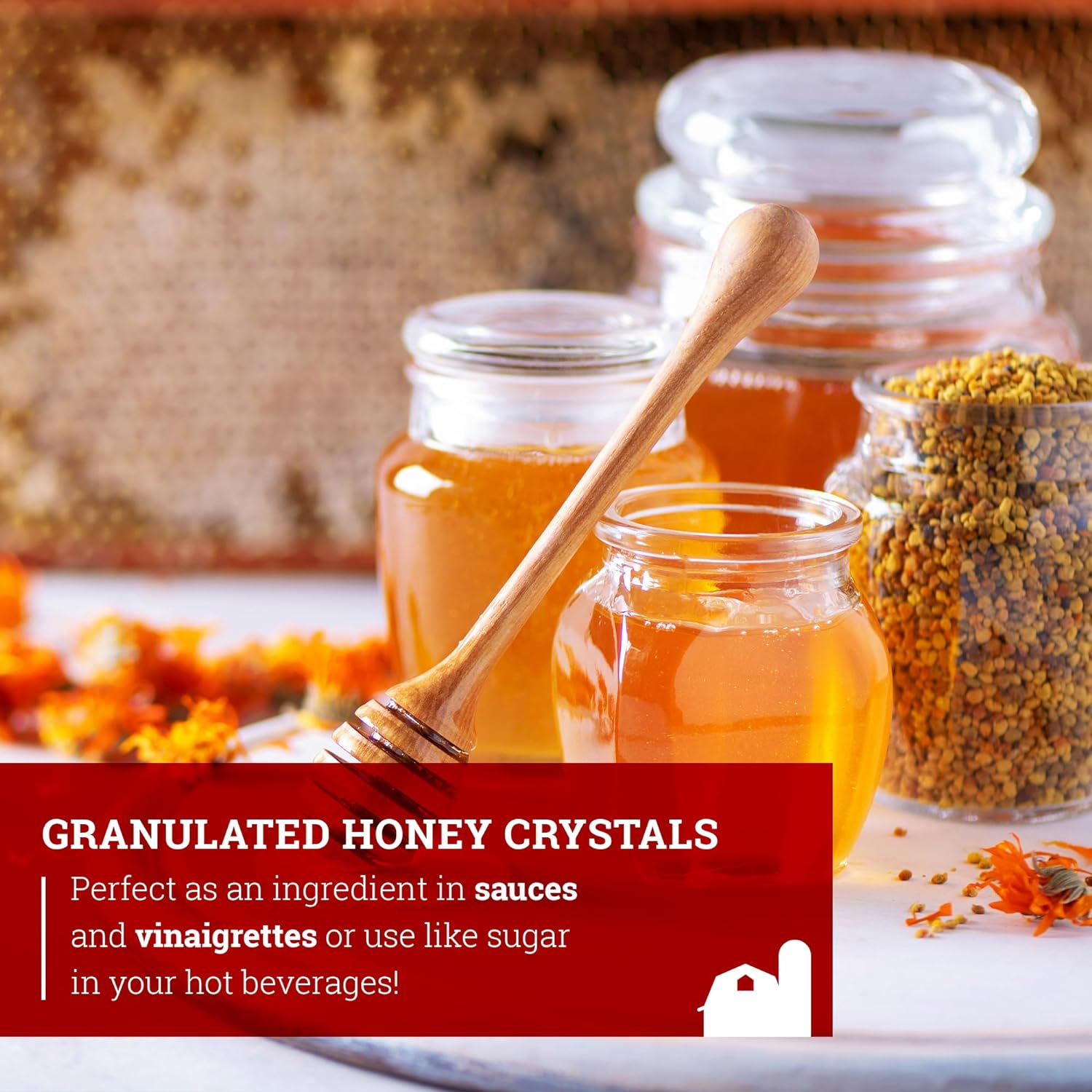 Hoosier Hill Farm Granulated Honey Crystals, 1.5LB (Pack of 1) : Honey Powder : Grocery & Gourmet Food