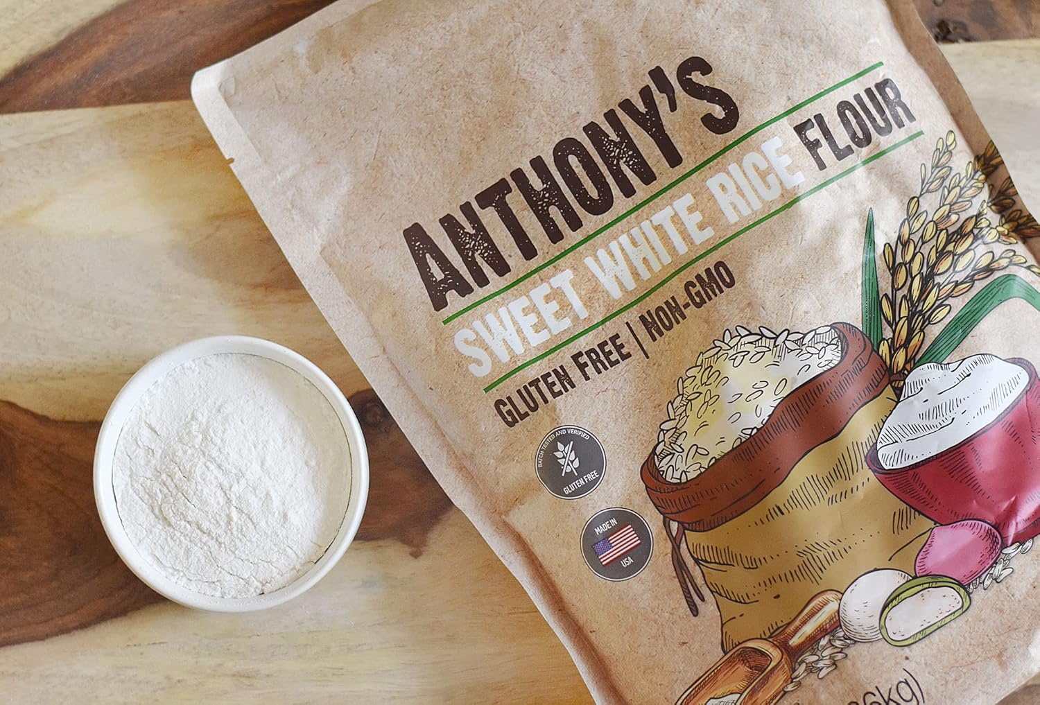 Anthony'S Sweet White Rice Flour, 3 Lb, Glutinous Rice Flour, Gluten Free, Non Gmo, Product Of The Usa