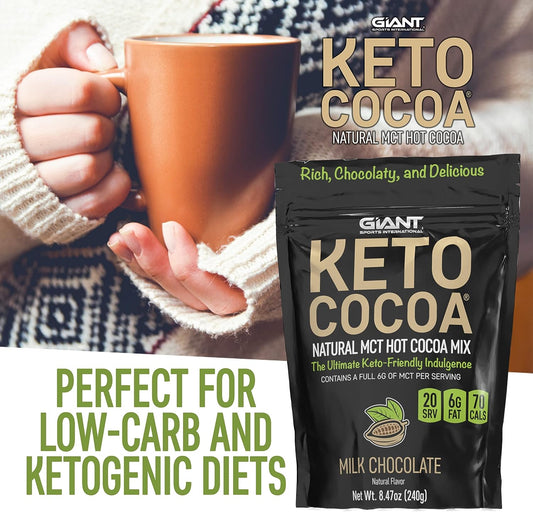 Giant Sports Keto Coffee, Instant Ketogenic Coffee Beverage Powder Mix, 6g of MCT Oil Powder per Serving, Naturally Sweetened, Sugar Free, 20 Servings