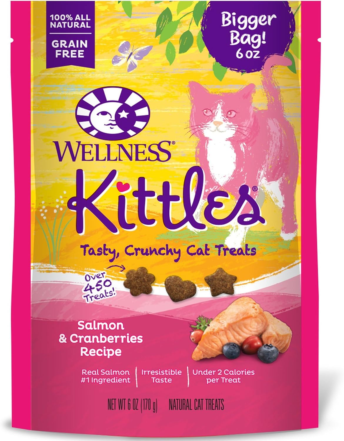 Wellness Complete Health Grain Free Senior Dry Cat Food, 5 Pound Bag Bundle Kittles Natural Grain Free Cat Treats (Chicken, 2 oz) : Pet Supplies