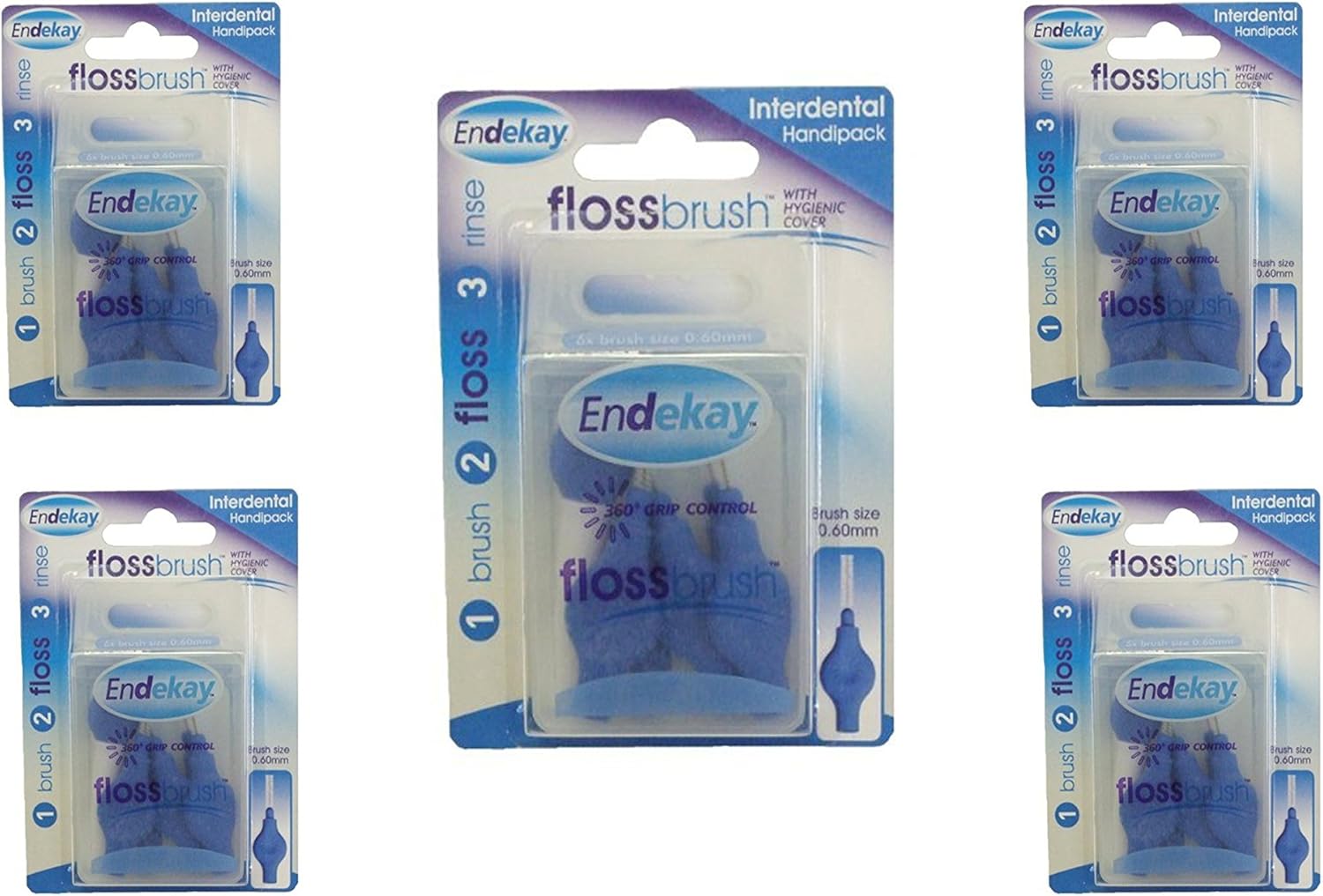 Endekay Interdental Flossbrush Blue 0.60Mm - Pack Of 5