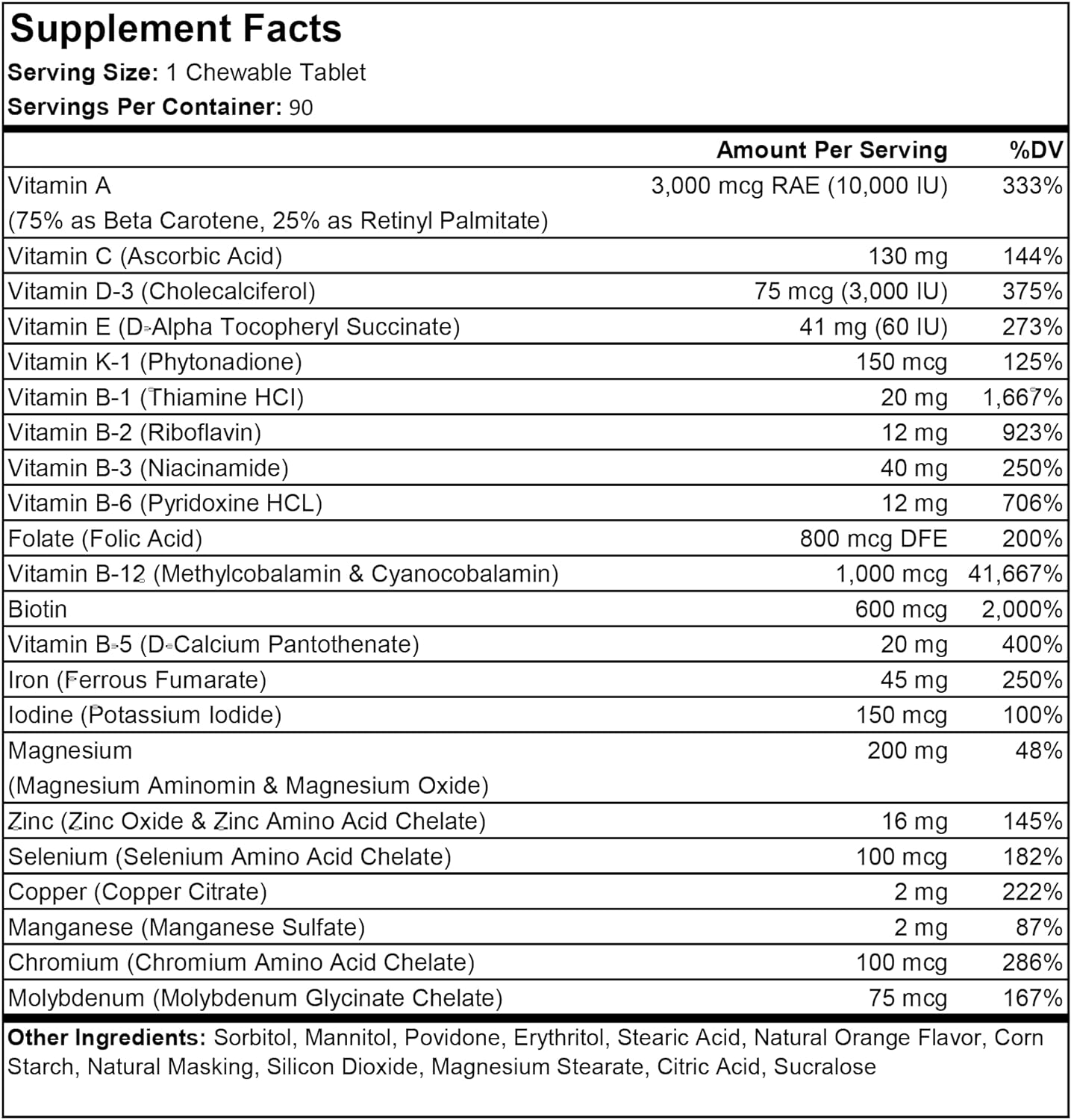 ProCare Health | Bariatric Multivitamin | Chewable | 45mg l Citrus | 90 Count | 3 Month Supply : Health & Household