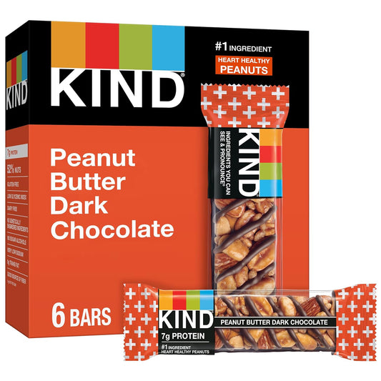 Kind Healthy Snack Bar, Peanut Butter Dark Chocolate, 7G Protein, Gluten Free Bars, 1.4 Oz, (60 Bars)