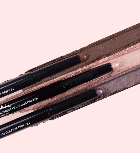 Mii Cosmetics Forever Eye Colour Crayon, Long-Lasting Cream Eyeshadow Stick, Lightweight & Crease-Resistant, Buildable Creamy Eyeshadow, Multipurpose Eye Makeup, Metallic Silver Taupe, Oyster