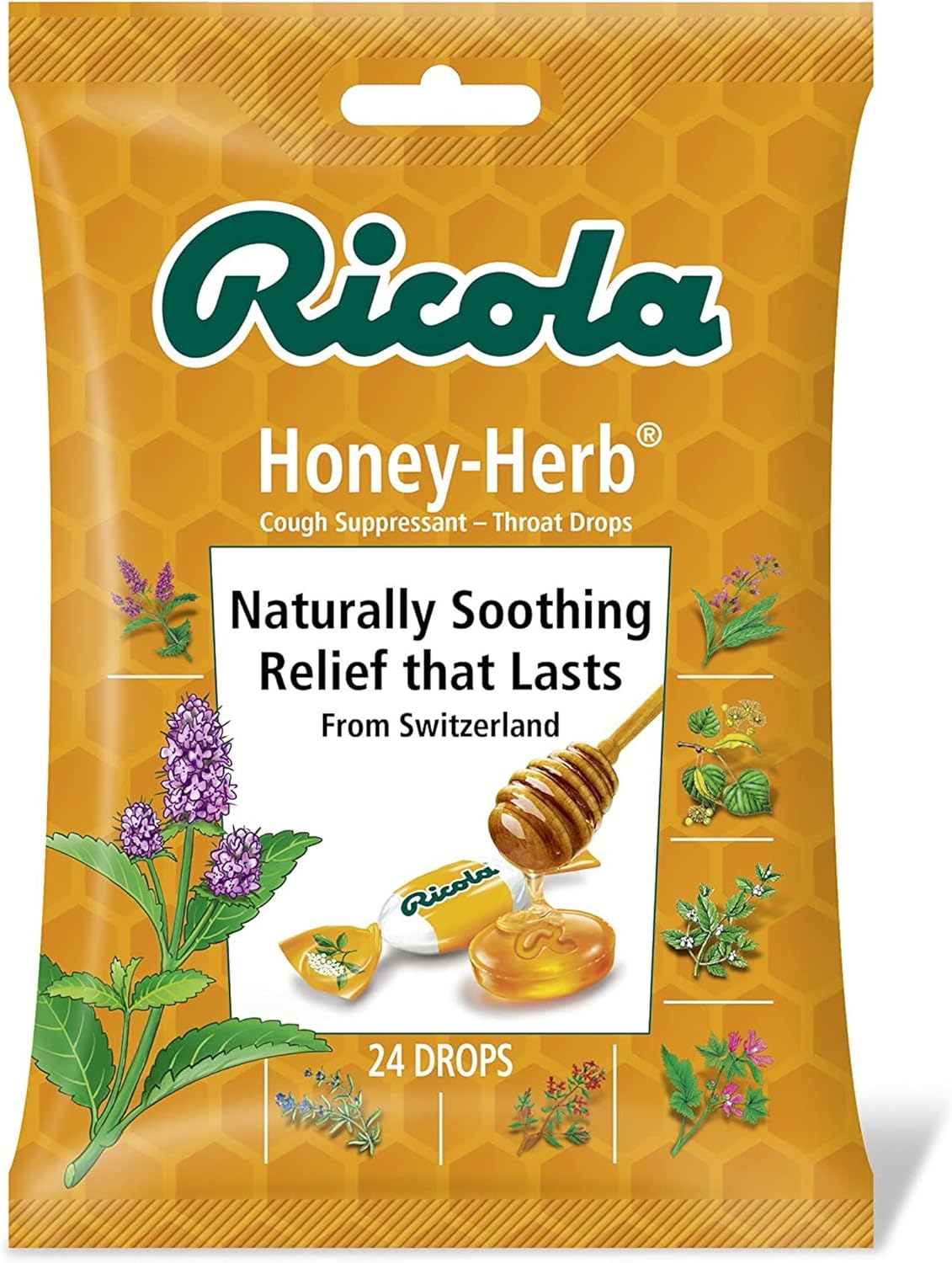 Ricola Herb Throat Drops Honey Herb - 24 Drops