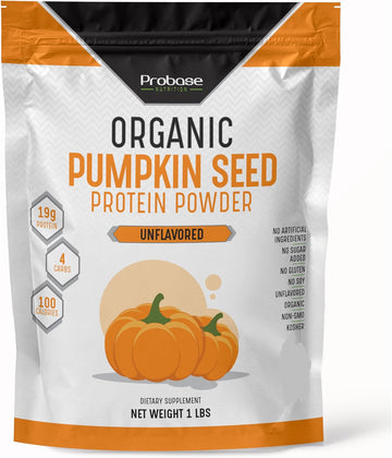 Probase Nutrition Organic Pumpkin Seed Protein Powder, Plant Based, Ve