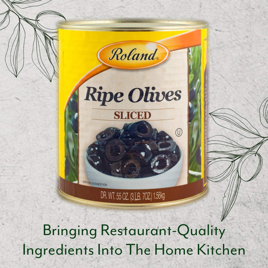 Roland Foods Sliced Black Ripe Olives, Specialty Imported Food, 55-Ounce Can