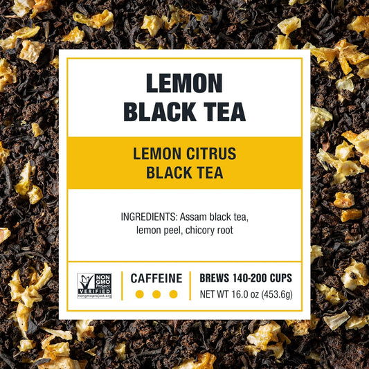 Tiesta Tea - Lemon Black Tea | Lemon Citrus Black Tea | Premium Loose Leaf Tea Blends | High Caffeinated Black Tea | Make Hot Or Iced Tea | Brews Up To 200 Cups - 16 Ounce Resealable Bulk Pouch