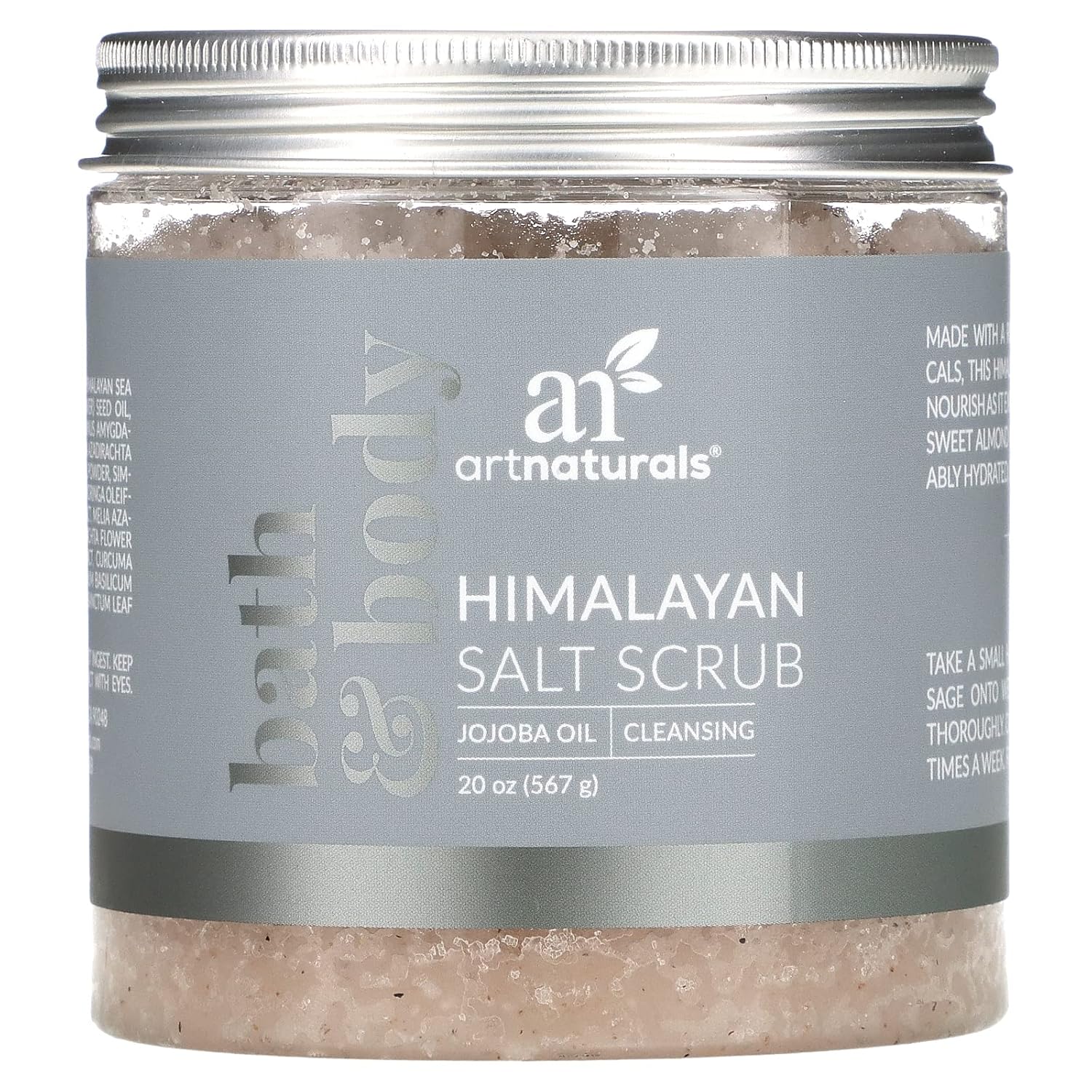 Artnaturals Himalayan Body Scrub And Face Scrub - (20 Oz) - Deep Cellulite Cleansing Exfoliator With Sugar, Shea Butter, Exfoliating Himalayan - Natural Pink For Hand, Skin And Facial - Men And Women