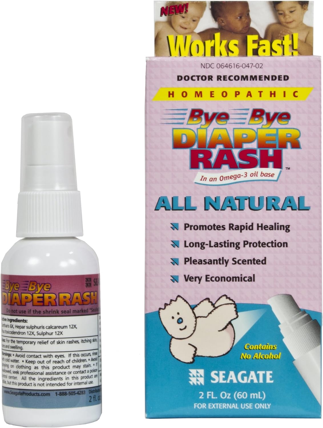 Homeopathic Bye Bye Diaper Rash Spray 2 ounce (pack of 1)