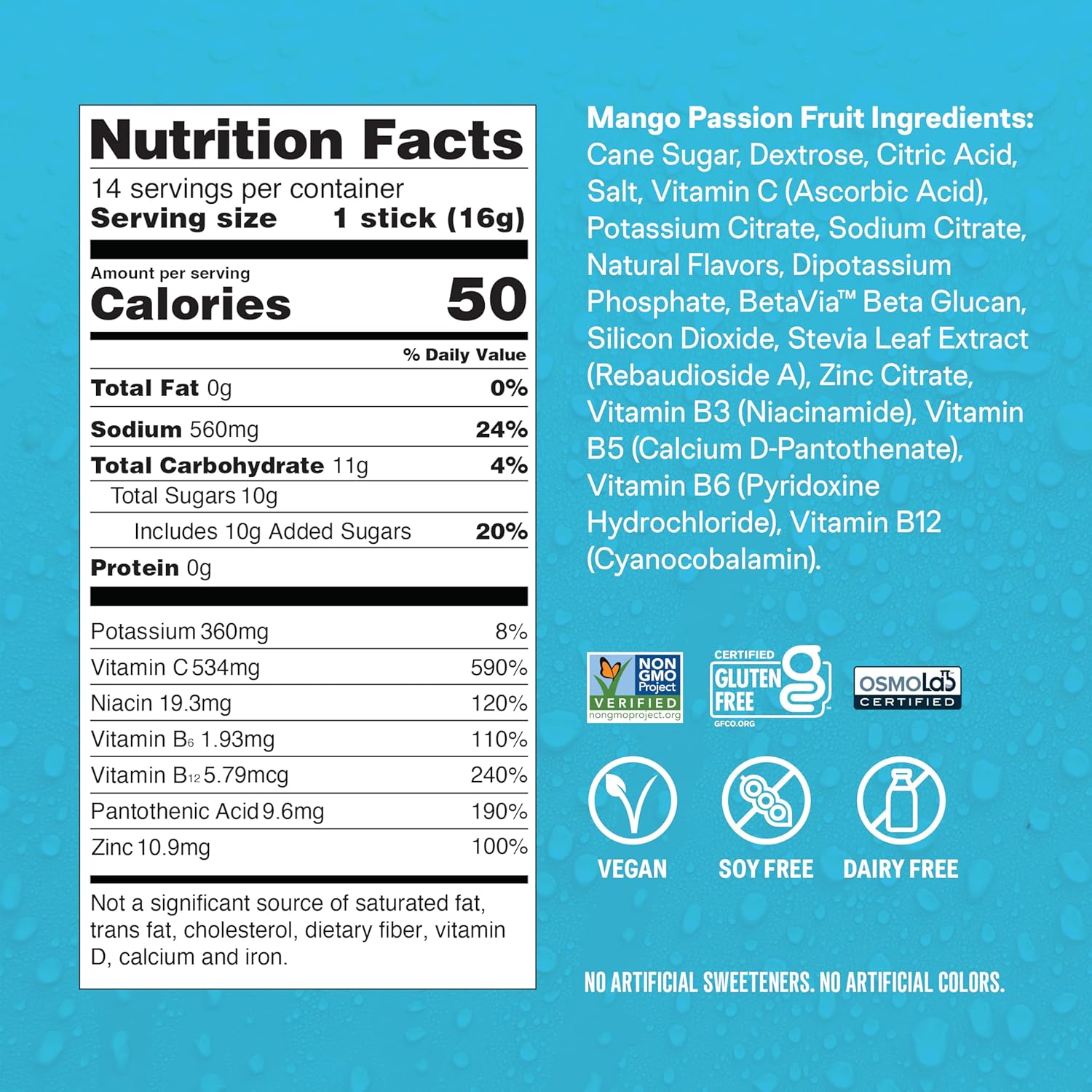Liquid I.V.® Hydration Multiplier +Immune Support - Tangerine | Electrolyte Powder Drink Mix | 1 Pack (14 Servings)