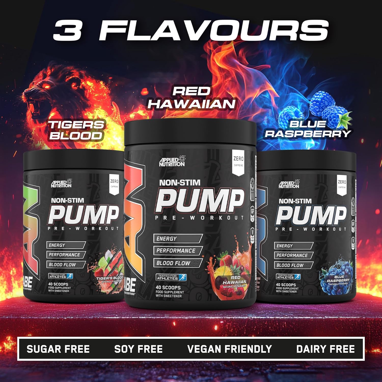 Applied Nutrition ABE Pump Pre Workout - All Black Everything Stim Free Pump Pre Workout Powder | Pump, Energy & Strength with Citrulline, Creatine, Beta-Alanine (500g - 40 Servings) (Tigers Blood) : Amazon.co.uk: Health & Personal Care