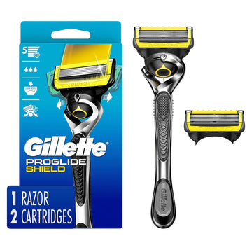 Gillette Proglide Shield Razor For Men, Handle + 2 Blade Refills