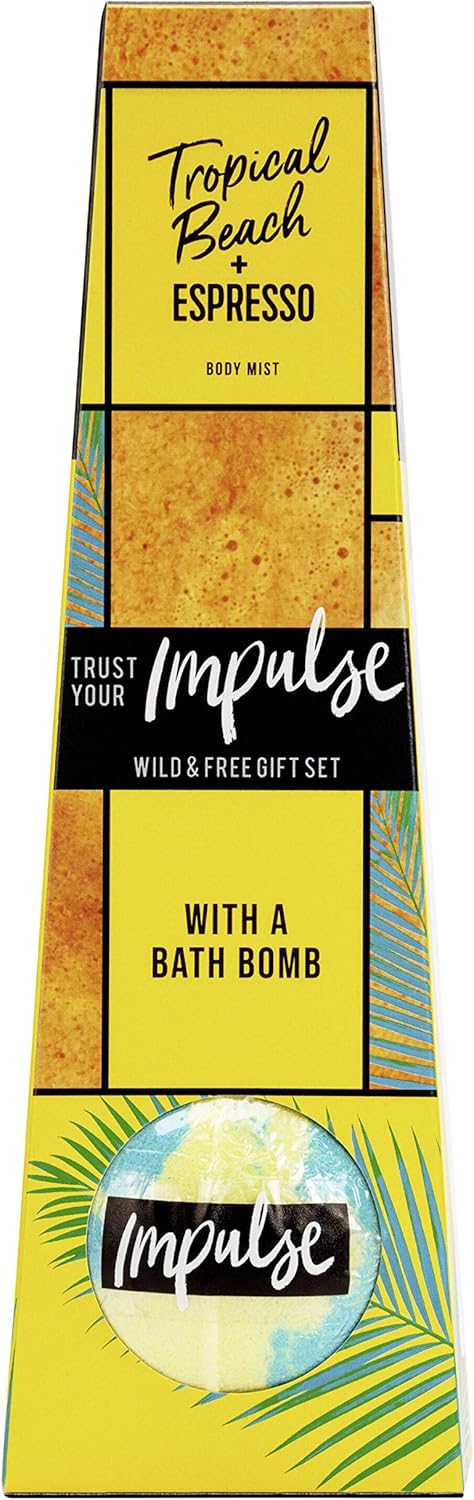 Impulse Wild And Free Fragrance Gift Set With Topical Beach And Expresso Body Mist And Bath Bomb