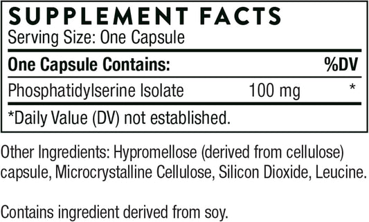 Thorne Phosphatidylserine (Formerly Iso-Phos) - Cortisol Management Support - Phosphatidylserine Isolate Supplement To Support Brain Function - 60 Capsules - 60 Servings