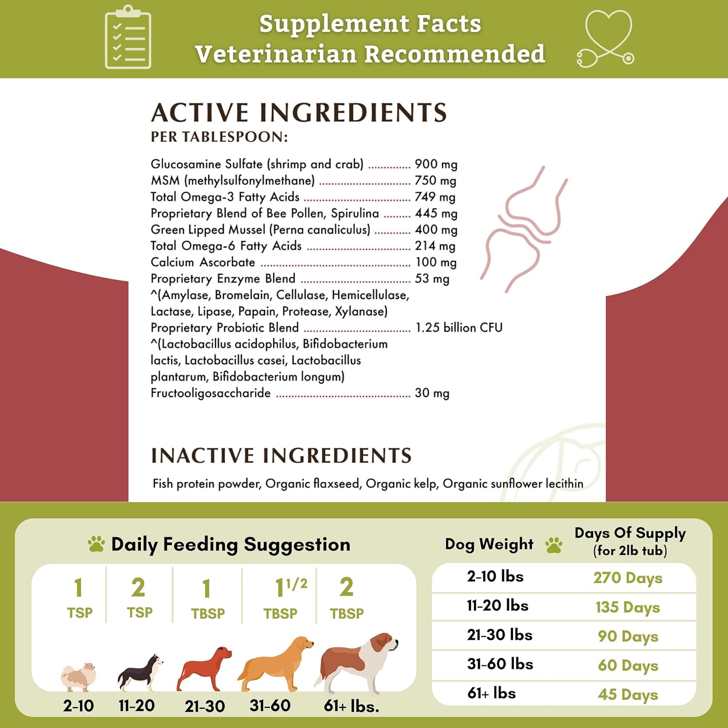 Wholistic Pet Organics Joint Mobility GLM: Dog Joint Health Supplement Glucosamine Chondroitin for Dogs Arthritis Pain Relief Hip and Joint Support Green Lipped Mussels for Dogs Large Breed : Pet Supplies