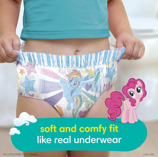 Pampers Easy Ups Girls & Boys Potty Training Pants - Size 2T-3T, 74 Count, My Little Pony Training Underwear (Packaging May Vary)