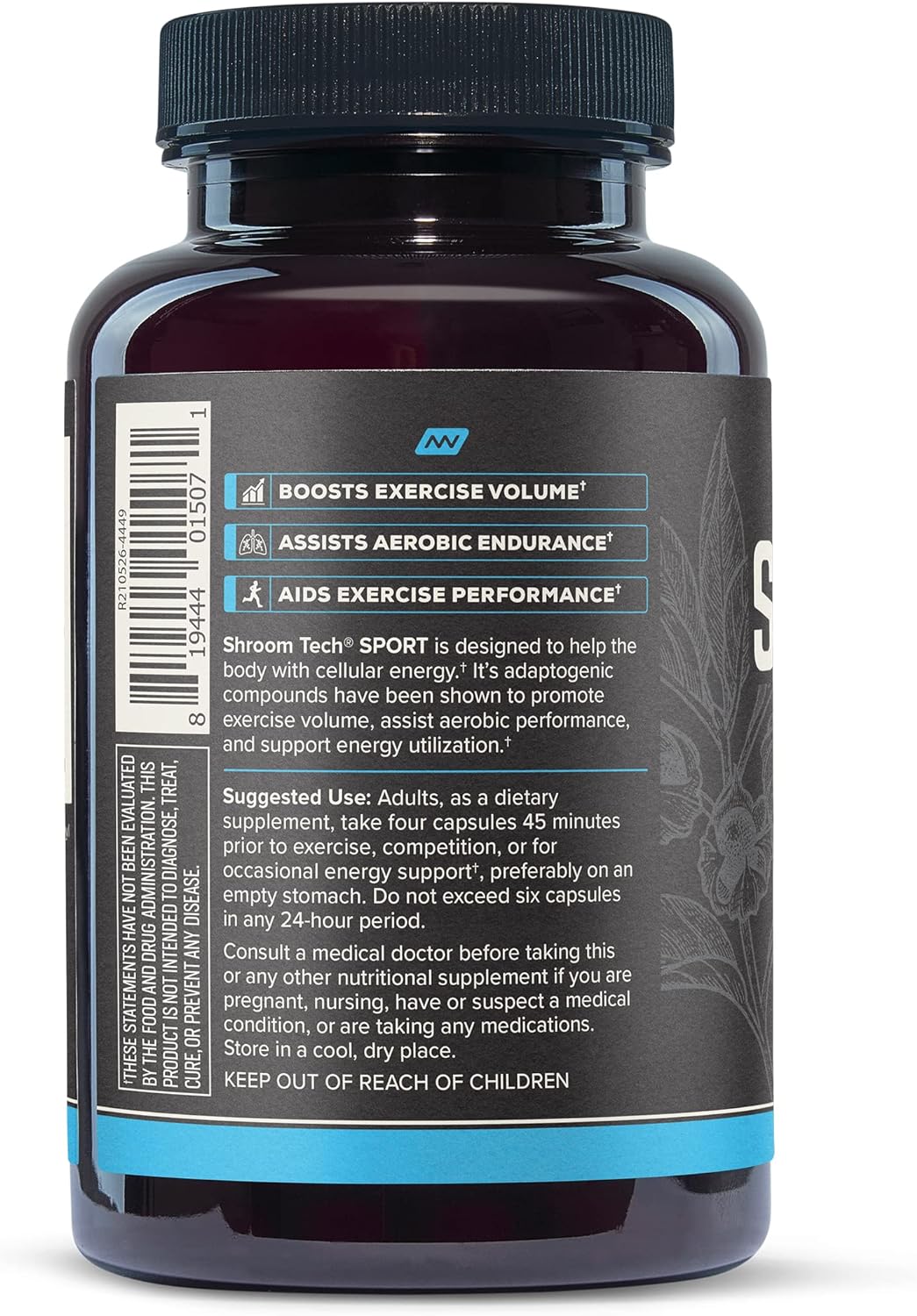 Onnit Shroom TECH Sport (84ct) | All Natural Pre-Workout Supplement with Ashwagandha, Cordyceps Mushroom, and Rhodiola Rosea : Health & Household
