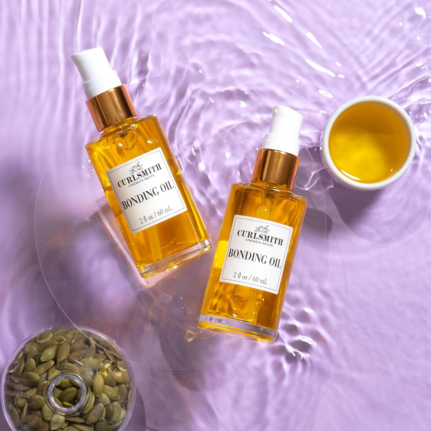 Curlsmith – Bonding Oil, Lightweight Finishing Oil, For All Hair Types Including Dry & Damaged (60Ml)