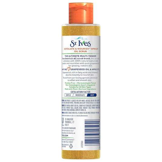 St. Ives Exfoliate & Nourish Facial Oil Scrub, Apricot 4.23 Oz