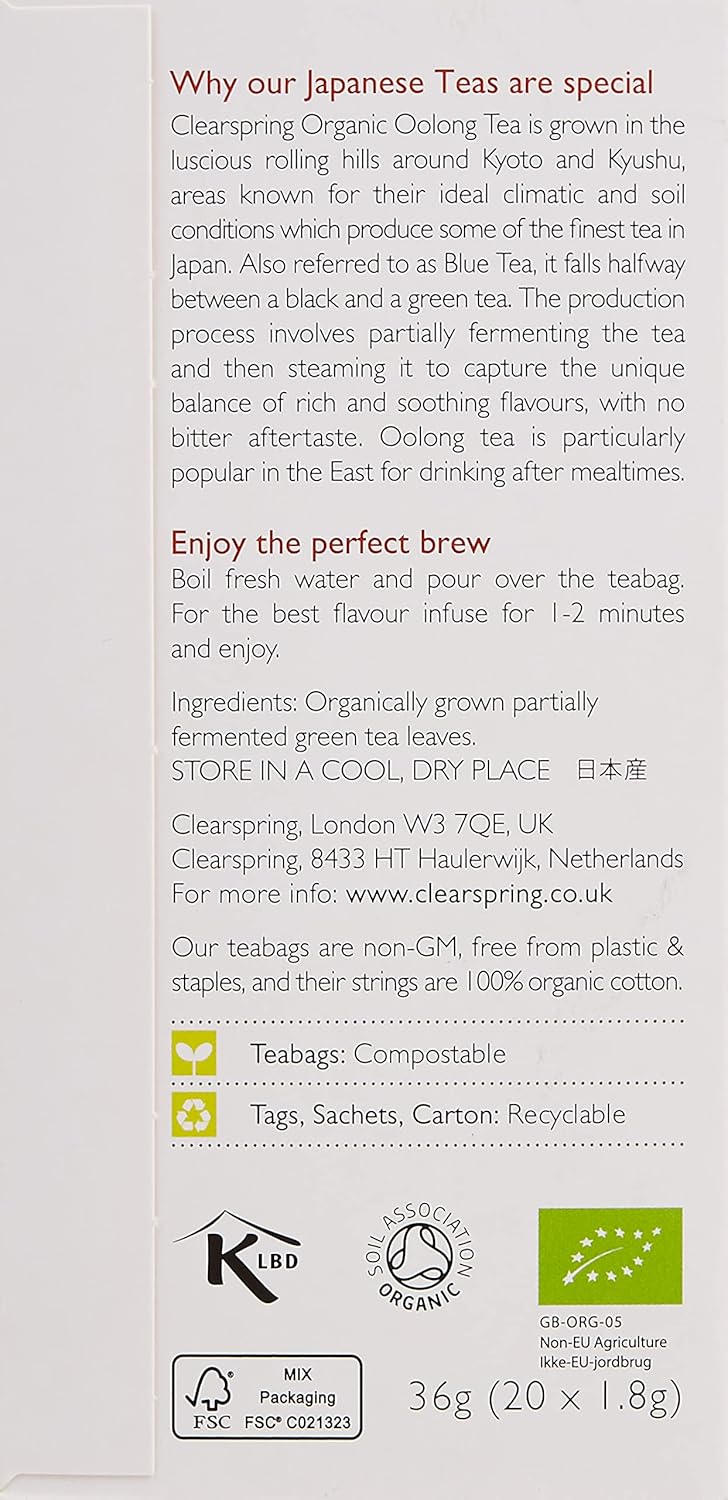 Clearspring Organic Japanese Oolong - 20 Tea Sachets