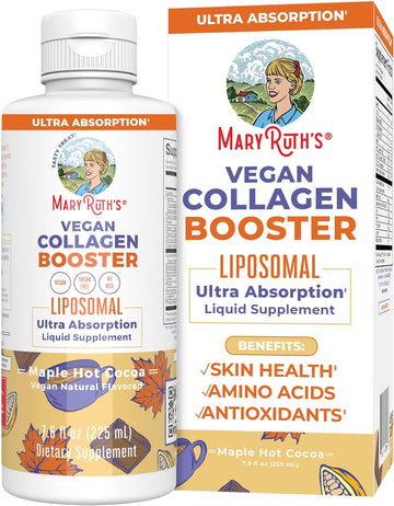 MaryRuth Organics Collagen Booster Liposomal, Sugar Free, Liquid Collagen Booster with Vitamin C, Vitamin E, Zinc, Copper & Silica, Skin Care & Joint Support Supplement, Vegan, Non-GMO, 7.6 Fl Oz