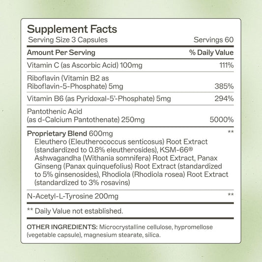 Amy Myers Md Adrenal Support - Adaptogenic Herb Supplement With Ashwagandha, Riboflavin, Vitamin B6 & More - Gluten-Free, Non-Dairy & Non-Soy - 180 Capsules