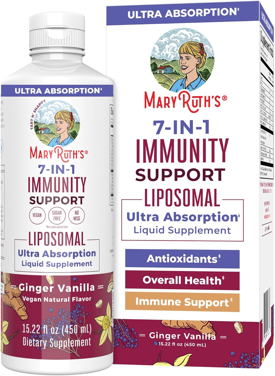 Maryruth Organics Elderberry Liquid With Vitamin C And Zinc For Adults & Kids | 7 In 1 Immune Support & Defense Liquid Vitamins | Vegan | Gluten Free | Non-Gmo | 30 Servings