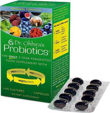 Dr. Ohhiras Probiotics Original Formula With 3 Year Fermented Prebiotics, Live Active Probiotics And The Only Product With Postbiotic Metabolites, 100 Capsules