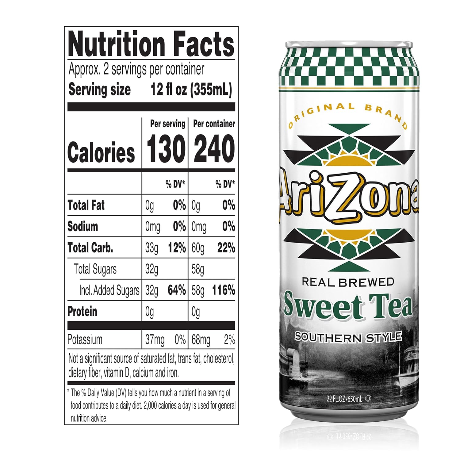 Arizona Sweet Tea - Big Can, 22 Fl Oz (Pack Of 12)