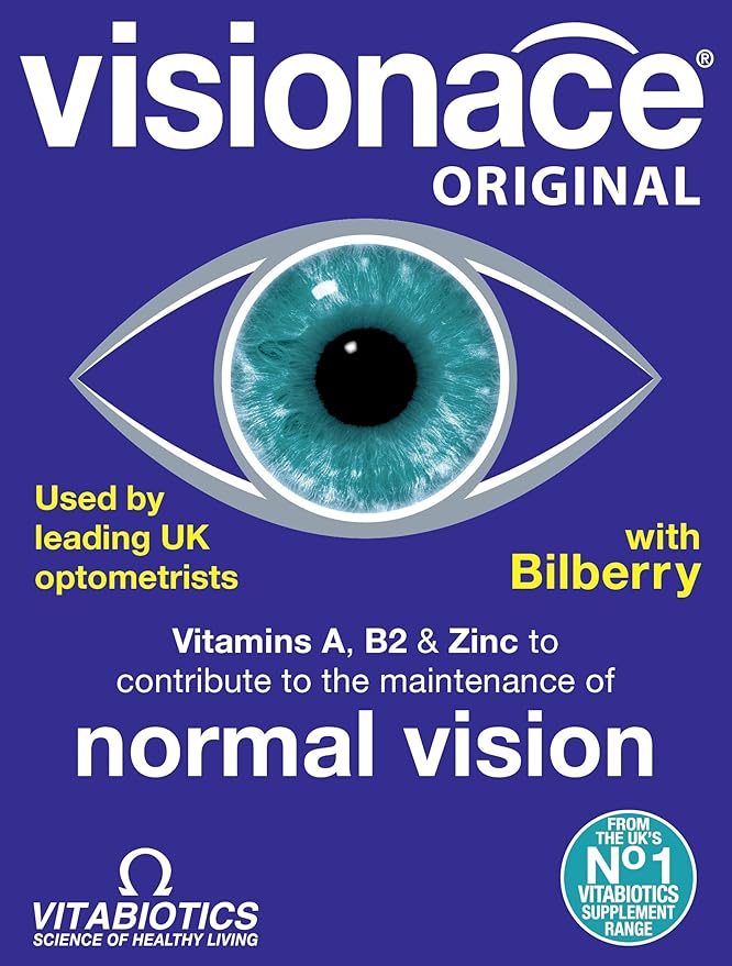 Visionace Original One-A-Day Formula Tablets to Support Vision Acuity and a Healthy Vision, by Vitabiotics