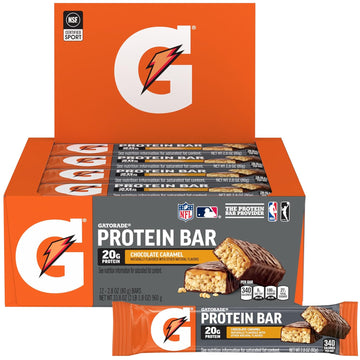 Gatorade Whey Protein Bars, Chocolate Caramel,12 Count (Pack Of 1)