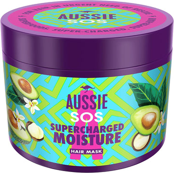 Aussie SOS Hair Mask, Supercharged Moisture, With Australian Jojoba Seed Oil, Vegan, For Hair In Urgent Need Of Rescue, With Australian Superfoods, 450 ml