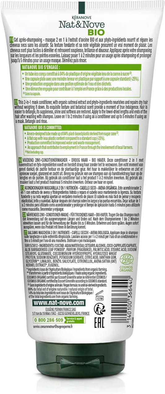 Kéranove 21036644 Naturanove Organic Bio Nutrition Oatmeal Conditioner For Dry Hair 200Ml