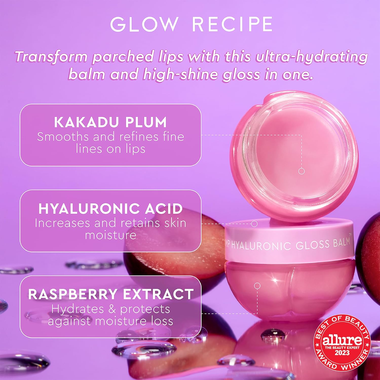Glow Recipe Protect & Plump Duo - SPF Dew Balm Sunscreen Stick (0.58 oz) - Plum Plump Hylauronic Acid Gloss Lip Balm (15 ml) - Protect Skin from UVA Rays & Dark Spots + Soothe & Moisturize Dry Lips : Beauty & Personal Care
