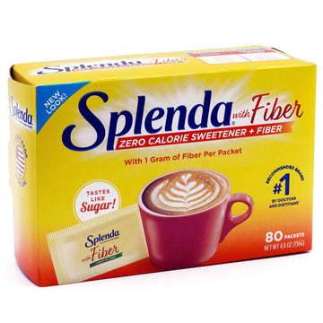 Splenda Zero Calorie Sweetener Plus Fiber, 80 Count Packets