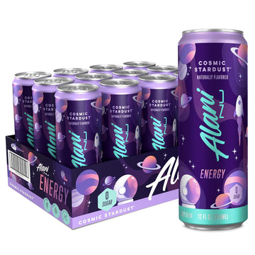 Alani Nu Cosmic Stardust Sugar Free, Low Calorie Energy Drinks | 200Mg Caffeine | Pre Workout Performance With Antioxidants | Biotin B Vitamins | Zero Sugar | 10 Calories | 12 Fl Oz Cans (12 Pack)