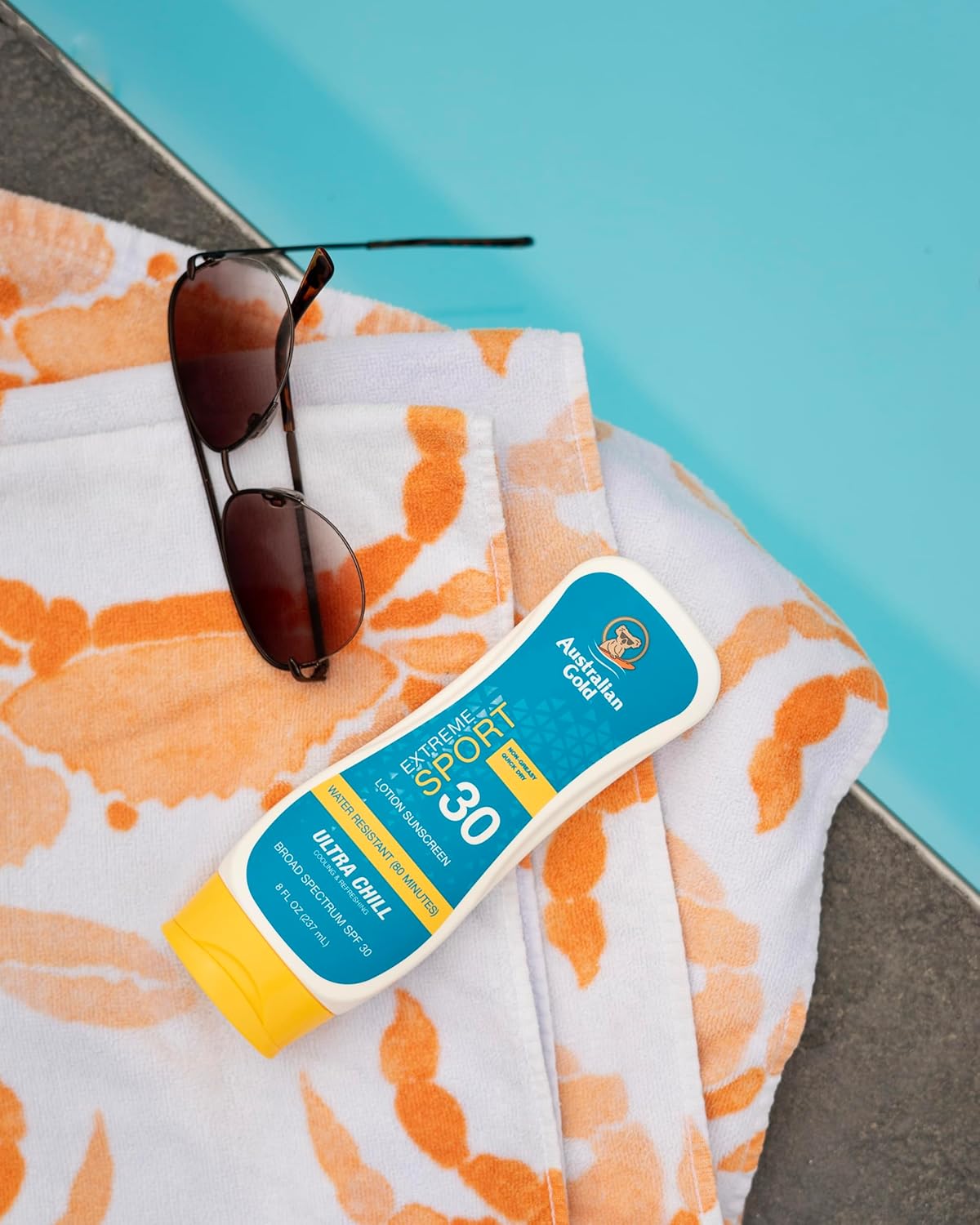 Australian Gold Extreme Sport Sunscreen Lotion Spf 30, 8 Ounce | Broad Spectrum | Sweat & Water Resistant | Non-Greasy | Oxybenzone Free | Cruelty Free : Beauty & Personal Care