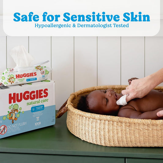 Huggies Natural Care Refreshing Baby Wipes, Hypoallergenic, Scented, 3 Flip-Top Packs (168 Wipes Total)