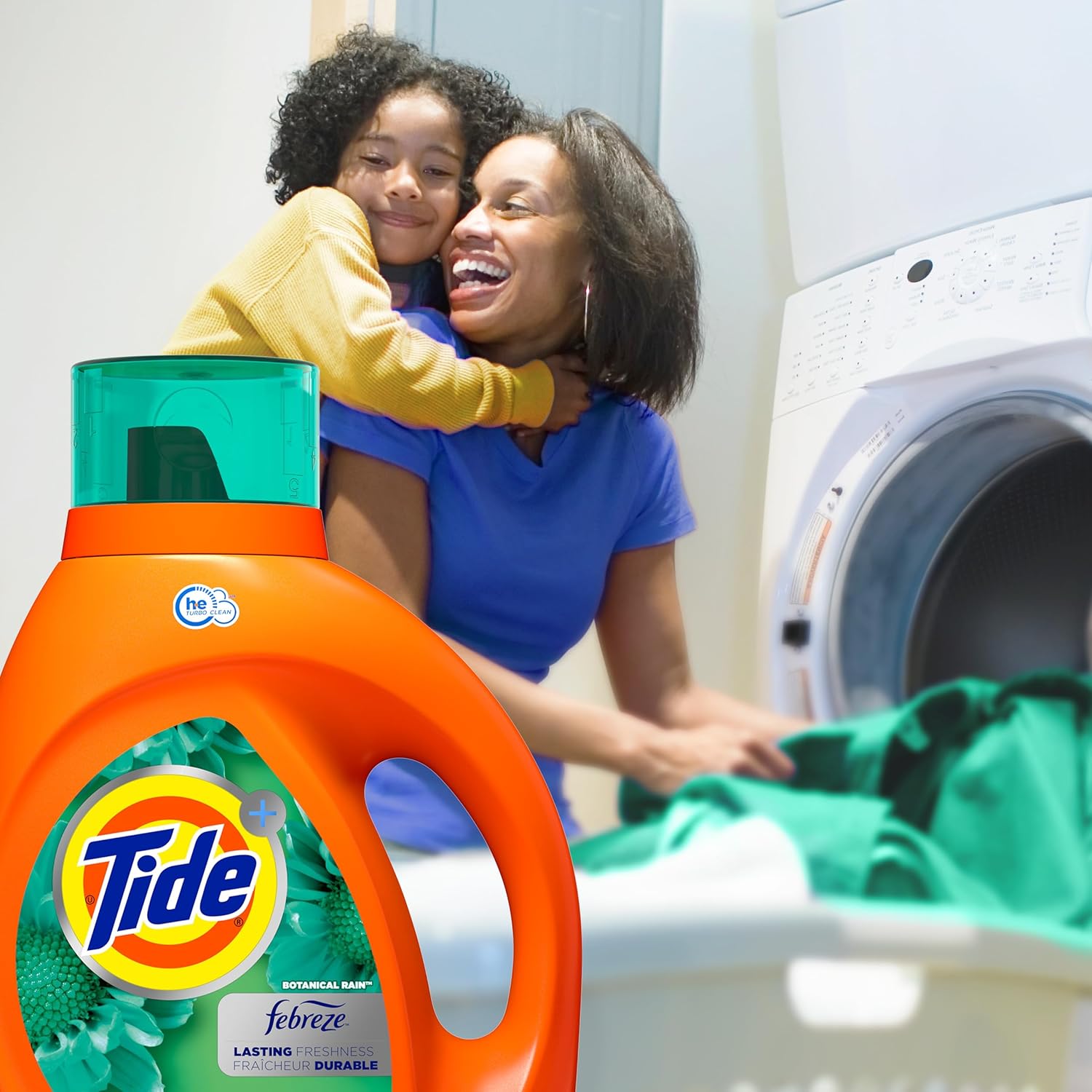 Tide Plus Febreze Freshness He Turbo Clean Liquid Laundry Detergent, Botanical Rain Scent, 84 Fl Oz, 59 Loads