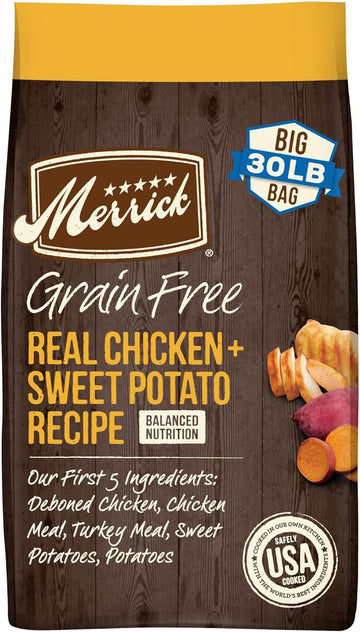 Merrick Premium Grain Free Dry Adult Dog Food, Wholesome And Natural Kibble With Real Chicken And Sweet Potato - 30.0 lb. Bag