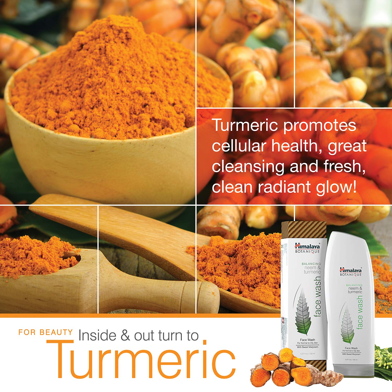 Himalaya Botanique Balancing Neem & Turmeric Face Wash, Dermatologically Tested, Vegan, Cruelty Free, Paraben Free, Sls Free, 5.07 Fl Oz, 150 Ml : Beauty & Personal Care