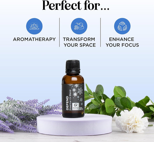 Defend Cleaning Essential Oil Blend - Pure Undiluted Natural Purification Essential Oils For Diffusers For Home Cleansing - Aromatherapy Essential Oil For Soap Making And Natural Household Cleaning