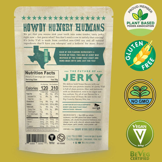 It's Jerky Y'all Plant Based Jerky Variety Pack | Beyond Tender and Tasty Vegan Snacks | Non-GMO, Gluten Free, Vegetarian (3 Pack)