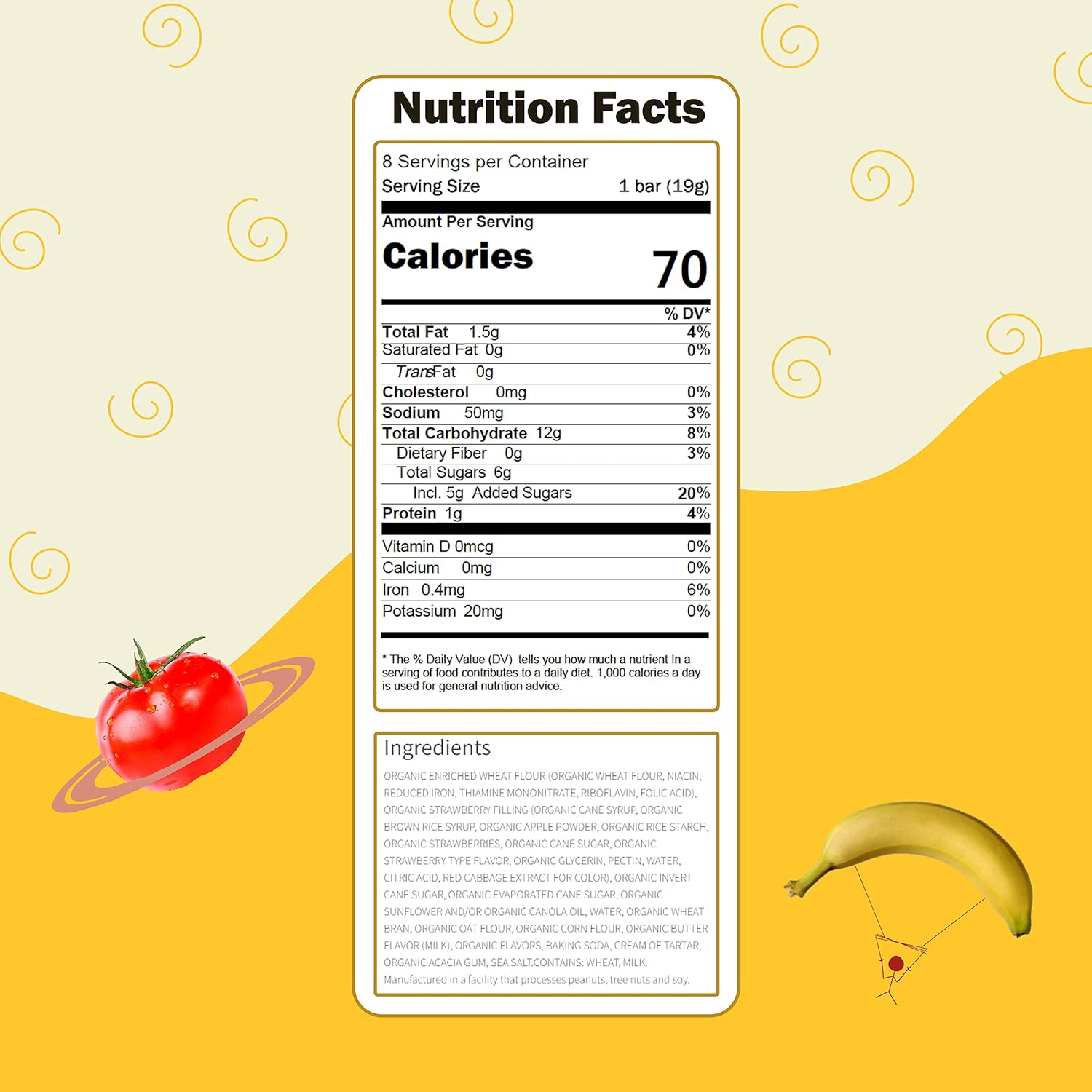 Earth's Best Organic Kids Snacks, Sesame Street Toddler Snacks, Organic Sunny Days Snack Bars for Toddlers 2 Years and Older, Strawberry with Other Natural Flavors, 16 Bars per Box (Pack of 6) : Baby